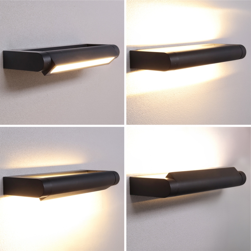 Brilagi - Aplique LED de pared exterior SALERNO LED/12W/230V 35,5 cm negro IP65