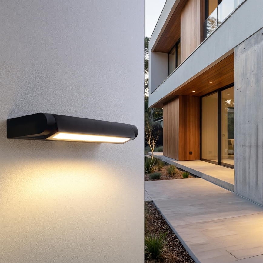 Brilagi - Aplique LED de pared exterior SALERNO LED/12W/230V 35,5 cm negro IP65