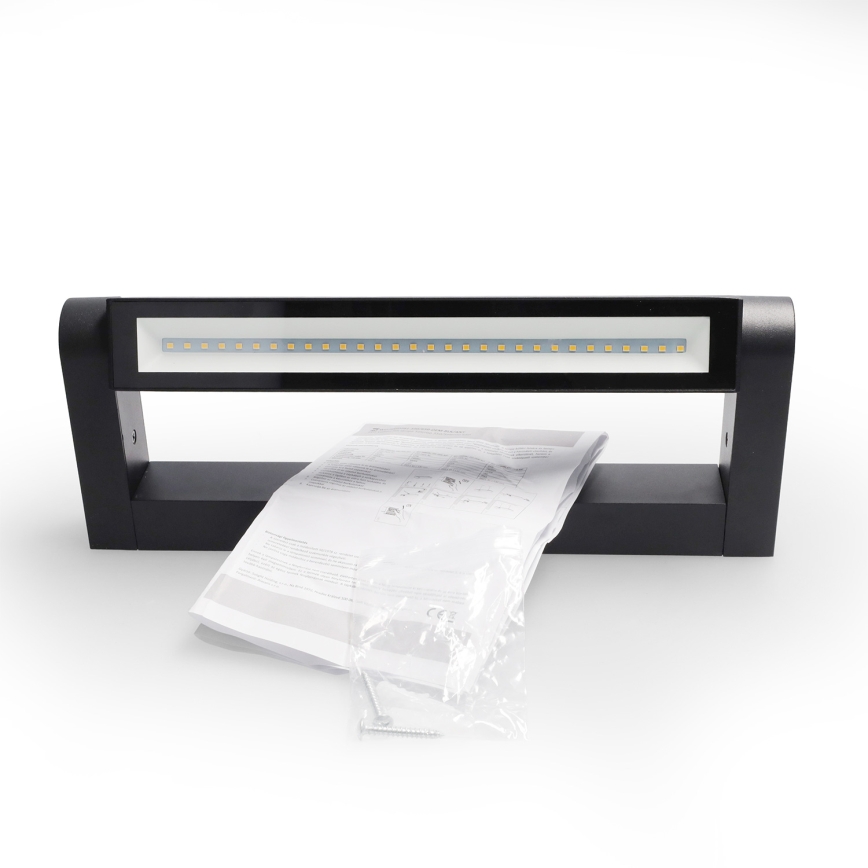 Brilagi - Aplique LED de pared exterior SALERNO LED/12W/230V 35,5 cm negro IP65