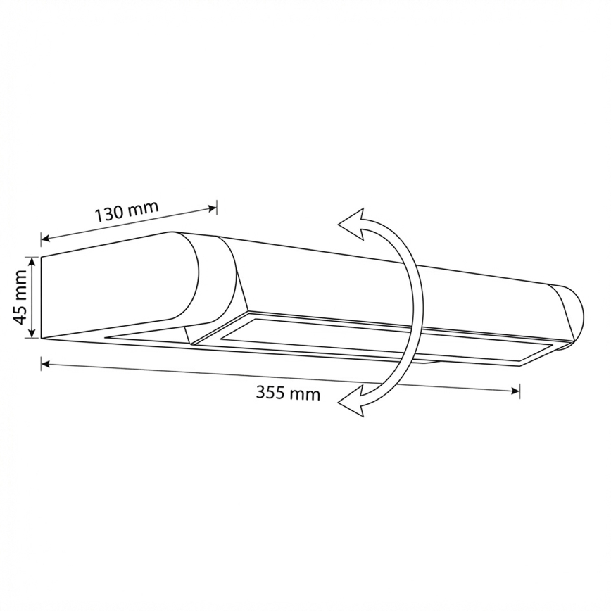 Brilagi - Aplique LED de pared exterior SALERNO LED/12W/230V 35,5 cm negro IP65