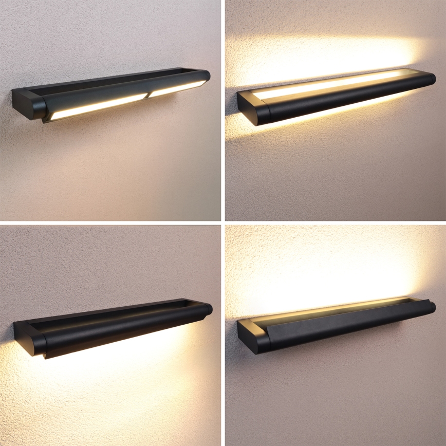Brilagi - Aplique LED de pared exterior SALERNO LED/24W/230V 66 cm negro IP65