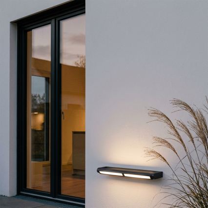 Brilagi - Aplique LED de pared exterior SALERNO LED/24W/230V 66 cm negro IP65