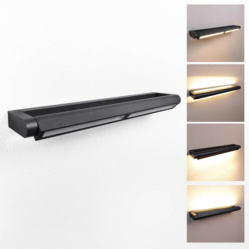 Brilagi - Aplique LED de pared exterior SALERNO LED/24W/230V 66 cm negro IP65