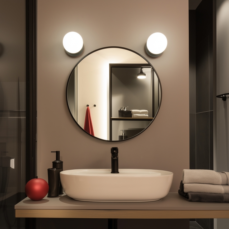 Brilagi - Aplique de pared LED para baño BALL LED/6W/230V 3000/4000/6500K IP44 negro