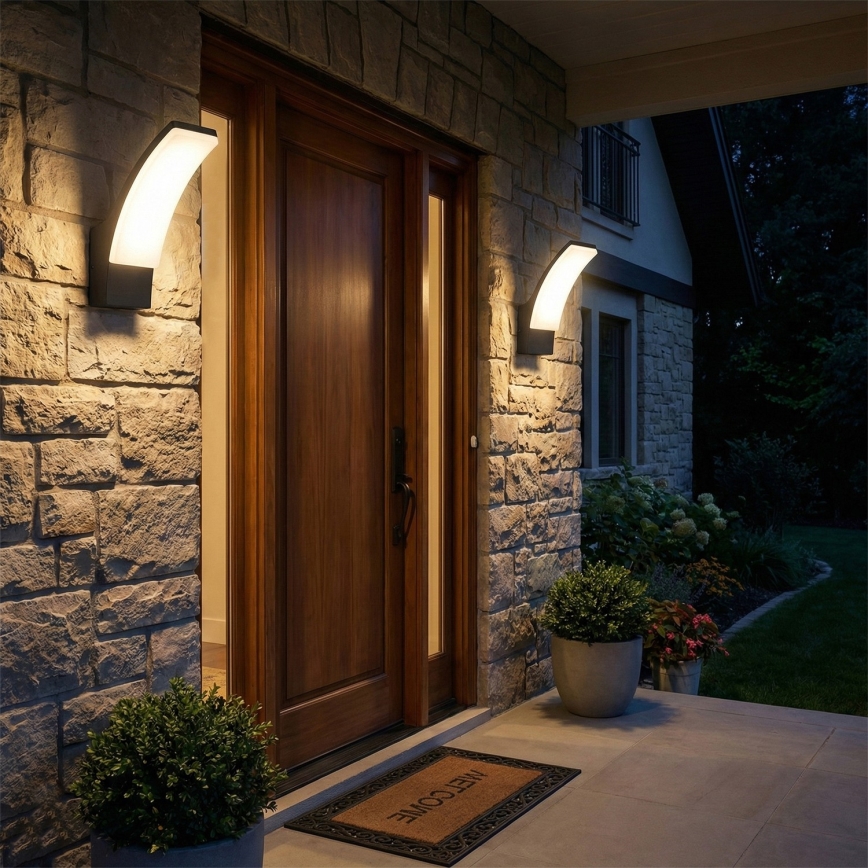 BRILAGI - Aplique LED de pared para exterior ARCELO LED/12W/230V IP65 negro