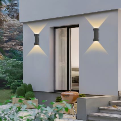 Brilagi - Aplique LED de pared para exterior BICON LED/10W/230V antracita IP44