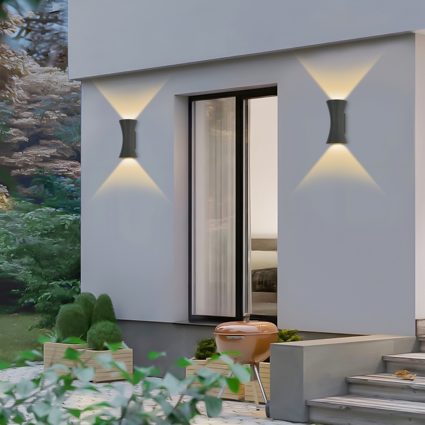 Brilagi - Aplique LED de pared para exterior BICON LED/10W/230V antracita IP44