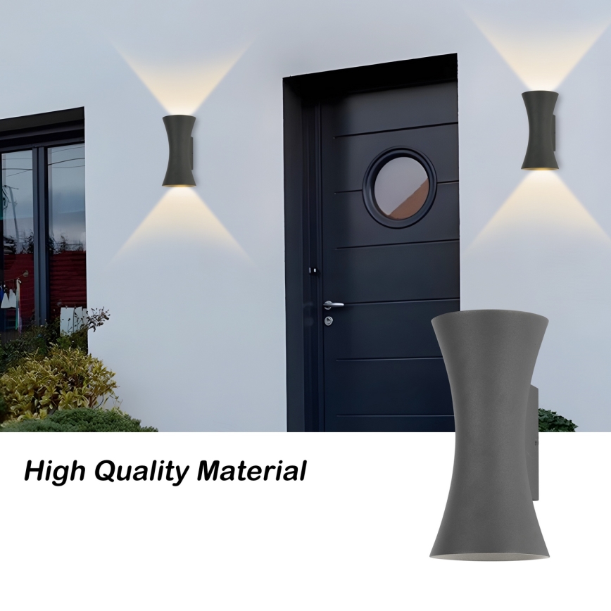 Brilagi - Aplique LED de pared para exterior BICON LED/10W/230V antracita IP44