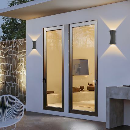 Brilagi - Aplique LED de pared para exterior BICON LED/10W/230V antracita IP44