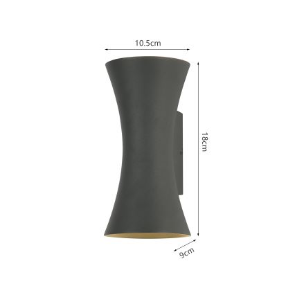 Brilagi - Aplique LED de pared para exterior BICON LED/10W/230V antracita IP44