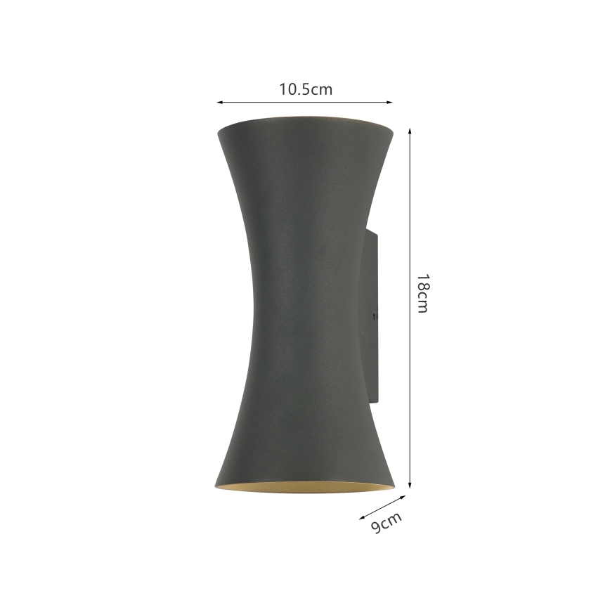 Brilagi - Aplique LED de pared para exterior BICON LED/10W/230V antracita IP44
