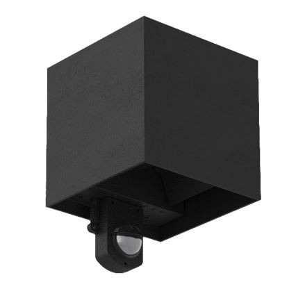 Brilagi - Aplique LED de pared para exterior con sensor CUBE LED/6W/230V, negro, IP65