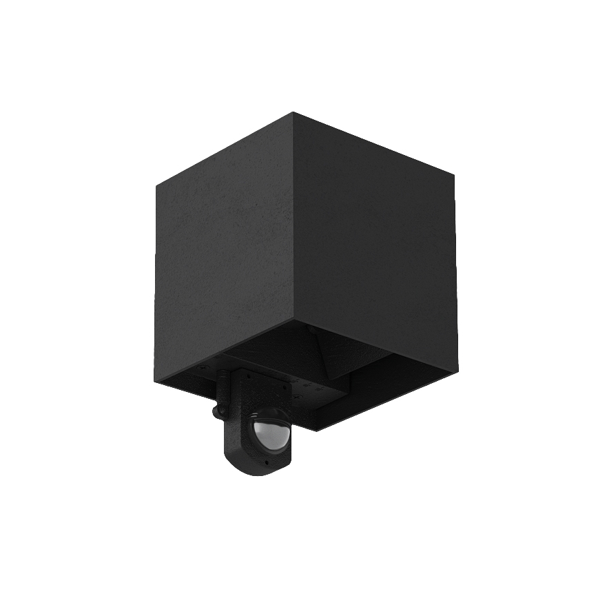 Brilagi - Aplique LED de pared para exterior con sensor CUBE LED/6W/230V, negro, IP65