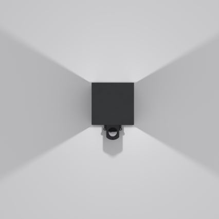 Brilagi - Aplique LED de pared para exterior con sensor CUBE LED/6W/230V, negro, IP65