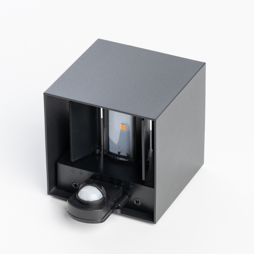 BRILAGI - Aplique LED de pared para exterior con sensor CUBE LED/6W/230V, negro, IP65