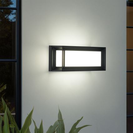 Brilagi - Aplique LED de exterior con sensor PARKER LED/12W/230V negro IP44