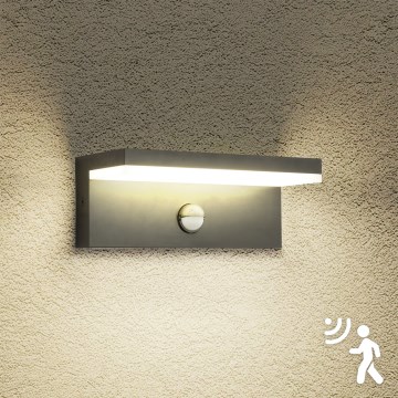 Brilagi - Aplique LED de pared para exterior con sensor TESSI LED/10W/230V antracita IP54