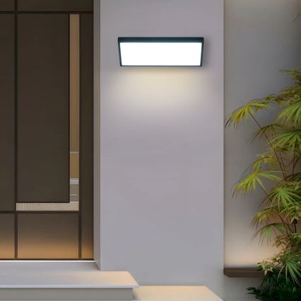Brilagi - Aplique LED de exterior con sensor TRIANGLE LED/42W/230V 45 cm negro IP65