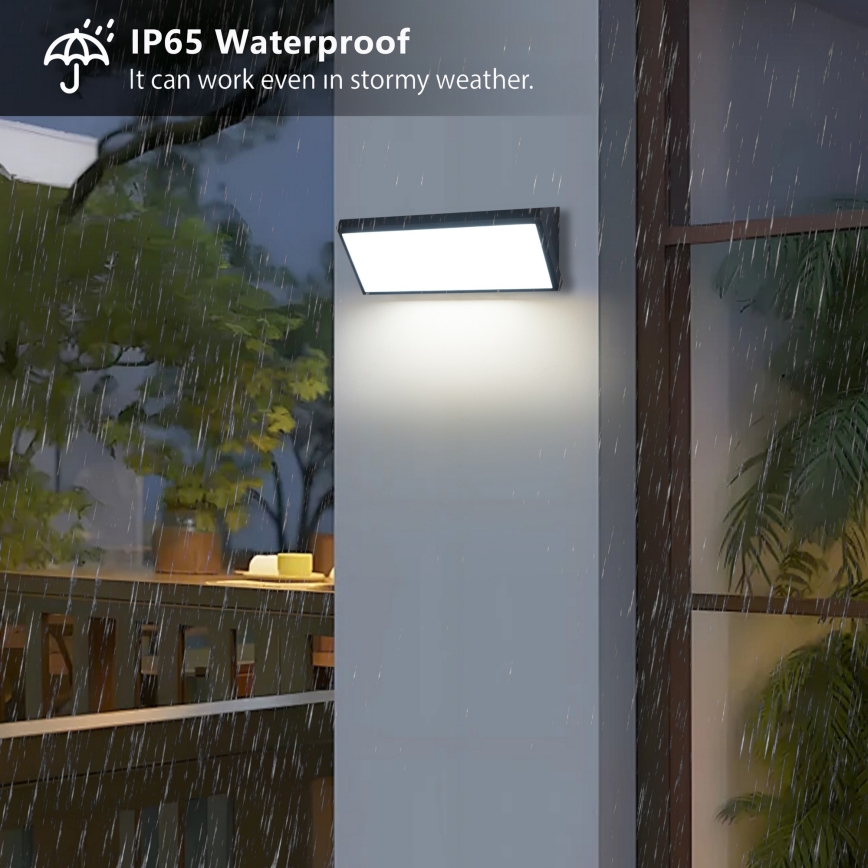 Brilagi - Aplique LED de exterior con sensor TRIANGLE LED/42W/230V 45 cm negro IP65