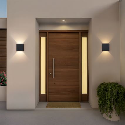 Brilagi - Aplique LED de pared para exterior DOUBLERAY LED/6W/230V, negro, IP54