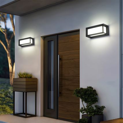 Brilagi - Aplique de pared exterior LED PARKER/12W/230V 3000/4500/6000K negro IP44