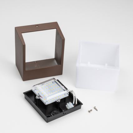 BRILAGI - Aplique LED de pared para exterior TERNI LED/12W/230V marrón IP44
