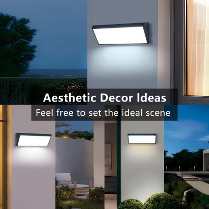 Brilagi - Aplique de pared exterior LED TRIANGLE/42W/230V 3000/4000/6500K 45 cm negro IP65