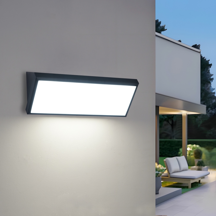 Brilagi - Aplique de pared exterior LED TRIANGLE/42W/230V 3000/4000/6500K 45 cm negro IP65