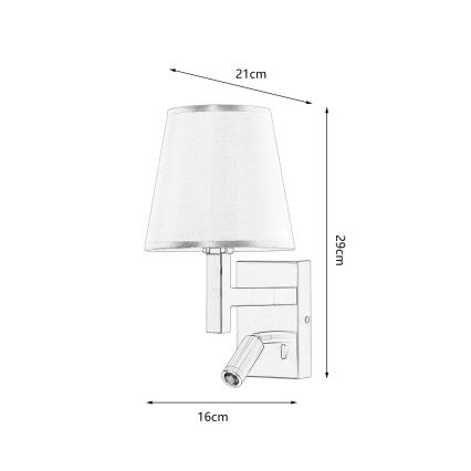 Brilagi - Aplique LED DEYA 1xE14/40W/230V + LED/3W negro