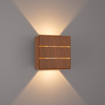 Brilagi - Aplique LED exterior DOUBLERAY LINE LED/6W/230V acabado en madera IP54