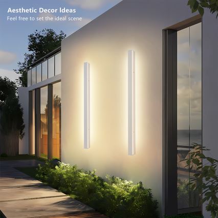 Brilagi - Aplique LED de pared para exteriores LINEAR LED/22W/230V 3000K IP65 100 cm blanco CRI 90