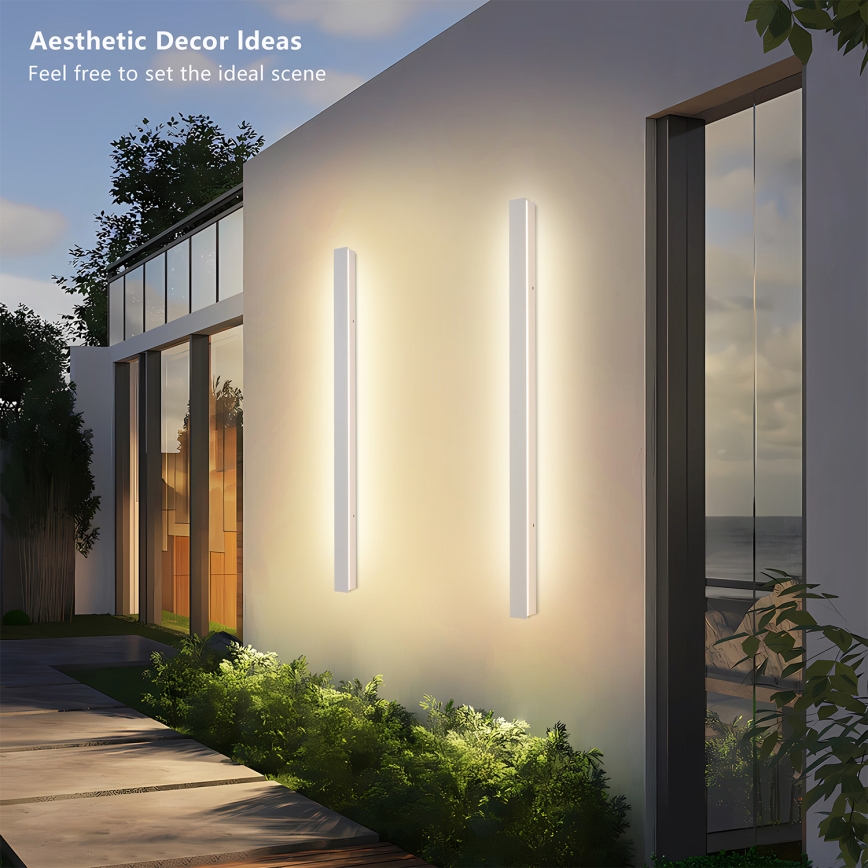 Brilagi - Aplique LED de pared para exteriores LINEAR LED/22W/230V 3000K IP65 100 cm blanco CRI 90