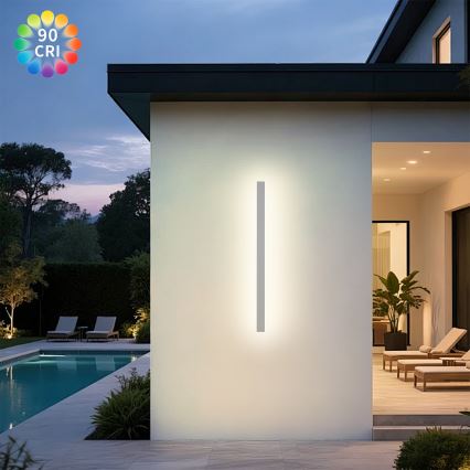 Brilagi - Aplique LED de pared para exteriores LINEAR LED/22W/230V 3000K IP65 100 cm blanco CRI 90