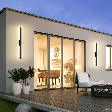 Brilagi - Aplique LED de pared para exterior LUNA LED/24W/230V 3000K IP65 100 cm negro CRI 90