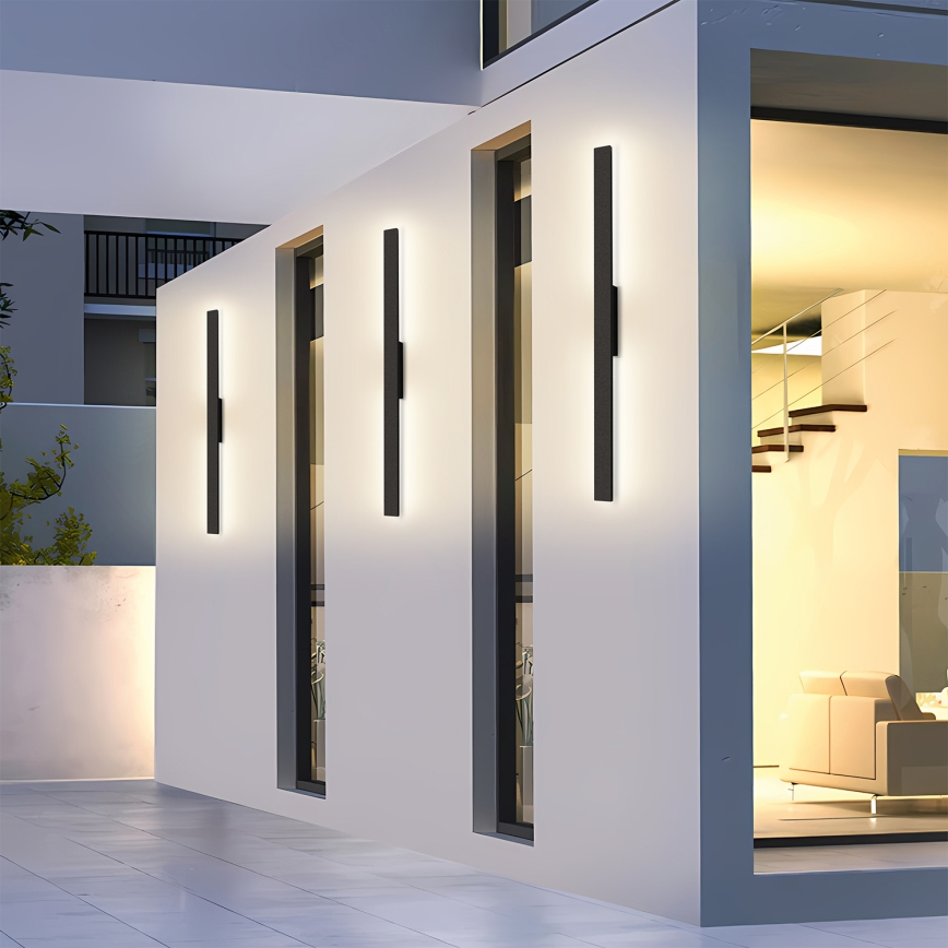 Brilagi - Aplique LED de pared para exterior LUNA LED/24W/230V 3000K IP65 100 cm negro CRI 90