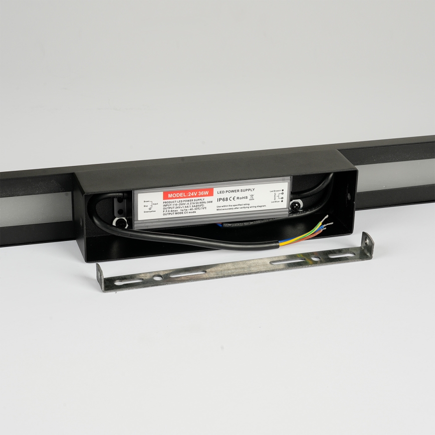 Brilagi - Aplique LED de pared para exterior LUNA LED/24W/230V 3000K IP65 100 cm negro CRI 90