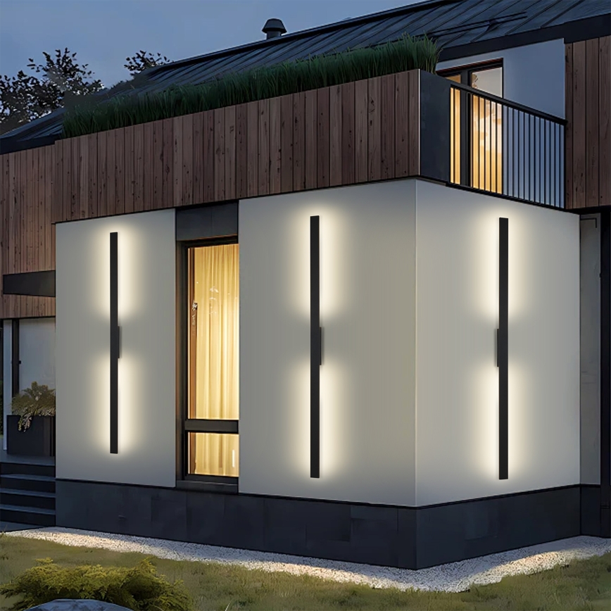 Brilagi - Aplique de pared LED para exterior LUNA LED/30W/230V 3000K IP65 150 cm negro CRI 90