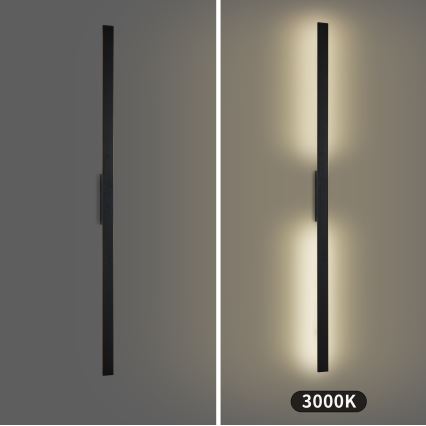 Brilagi - Aplique de pared LED para exterior LUNA LED/30W/230V 3000K IP65 150 cm negro CRI 90