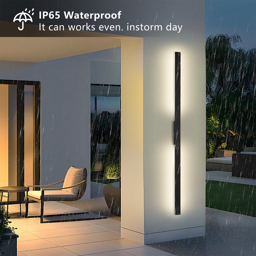 Brilagi - Aplique de pared LED para exterior LUNA LED/30W/230V 3000K IP65 150 cm negro CRI 90