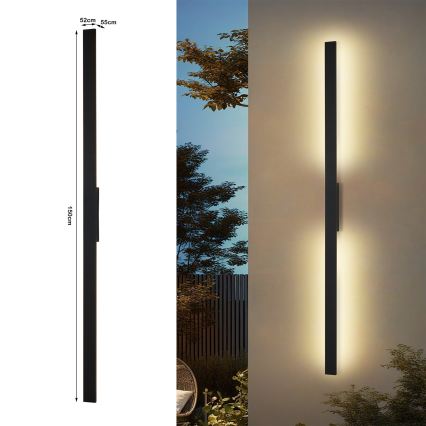 Brilagi - Aplique de pared LED para exterior LUNA LED/30W/230V 3000K IP65 150 cm negro CRI 90