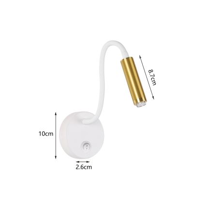BRILAGI - Aplique LED flexible regulable MAYA 1xG9/4W/230V blanco/dorado 2700-6500K Wi-Fi Tuya