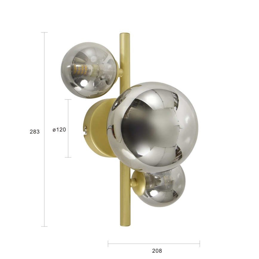 Brilagi - Aplique LED MILLA 3xG9/3W/230V dorado/ahumado