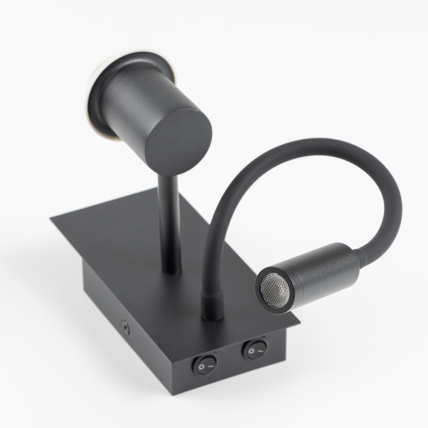 Brilagi - LED Aplique flexible NUBILA 1xE27/25W/230V + LED/3W negro/morada