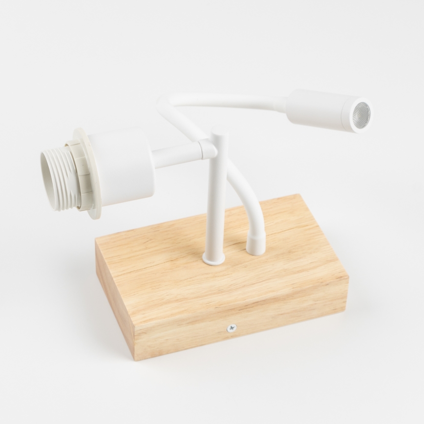 Brilagi - LED Aplique flexible NUBILA WOOD 1xE27/25W/230V + LED/3W roble/marrón claro