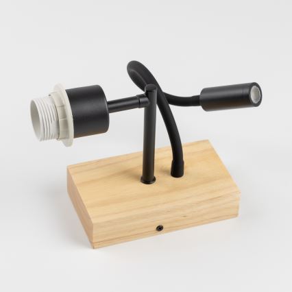Brilagi - LED Aplique flexible NUBILA WOOD 1xE27/25W/230V + LED/3W roble/marrón