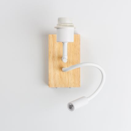 Brilagi - LED Aplique flexible NUBILA WOOD 1xE27/25W/230V + LED/3W roble/rosa