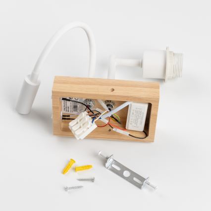 Brilagi - LED Aplique flexible NUBILA WOOD 1xE27/25W/230V + LED/3W roble/rosa