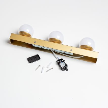 Brilagi - Iluminación LED para espejo de baño HOLLYWOOD 3xLED/3W/230V 39 cm IP44 dorada