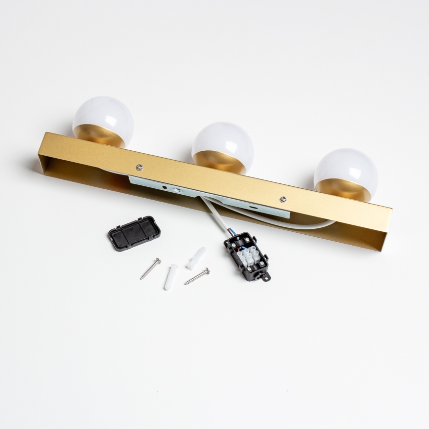 Brilagi - Iluminación LED para espejo de baño HOLLYWOOD 3xLED/3W/230V 39 cm IP44 dorada
