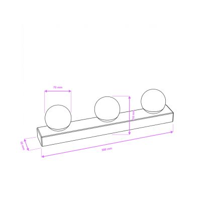 Brilagi - Iluminación LED para espejo de baño HOLLYWOOD 3xLED/3W/230V 39 cm IP44 dorada
